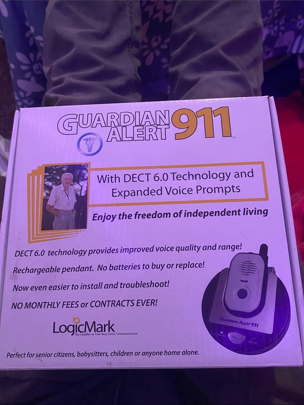 Guardian Alert 911 Rechargeable Emergency Pendant - White